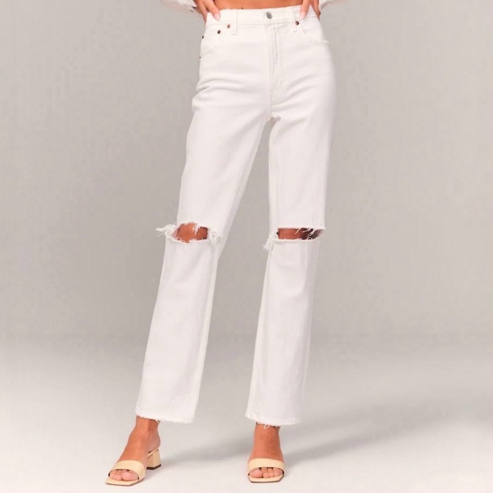 Abercrombie The 90s Straight Ultra High Rise- long